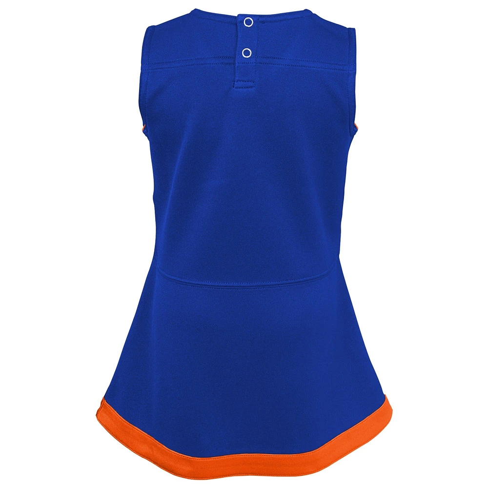 Girls Toddler Royal/Orange Florida Gators Two-Piece Cheer Captain Jumper Dress & Bloomers Set