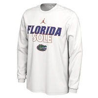 Jordan Brand  White Florida Gators 2023 On Court Bench Long Sleeve T-Shirt