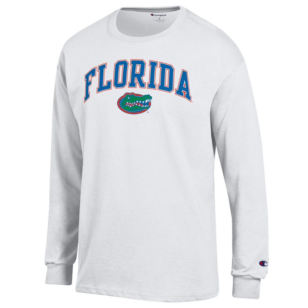 Men's Champion  White Florida Gators Arch Over Logo Long Sleeve T-Shirt