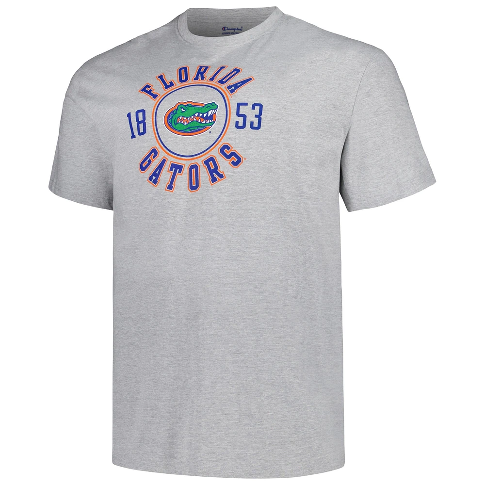 Men's Champion Heather Gray Florida Gators Big & Tall Circle Logo T-Shirt