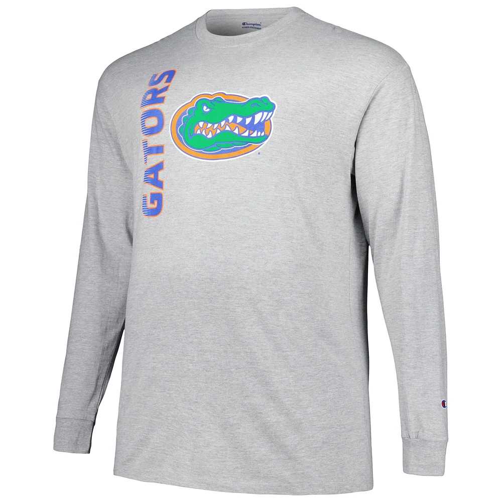 Men's Champion Heather Gray Florida Gators Big & Tall Mascot Long Sleeve T-Shirt