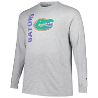 Men's Champion Heather Gray Florida Gators Big & Tall Mascot Long Sleeve T-Shirt