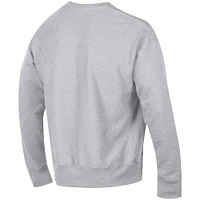 Men's Champion Heathered Gray Florida Gators Big & Tall Reverse Weave Fleece Crewneck Pullover Sweatshirt