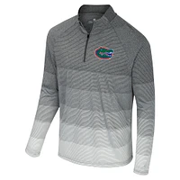 Men's Colosseum  Gray Florida Gators AI Striped Mesh Quarter-Zip Raglan Windshirt