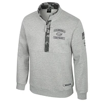 Men's Colosseum Heather Gray Florida Gators OORAH OHT Military Appreciation Fleece Quarter-Zip Jacket