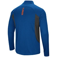 Colosseum Heathered Heather Royal Florida Gators Audible Léger Coupe-vent Pull à quart de zip pour hommes