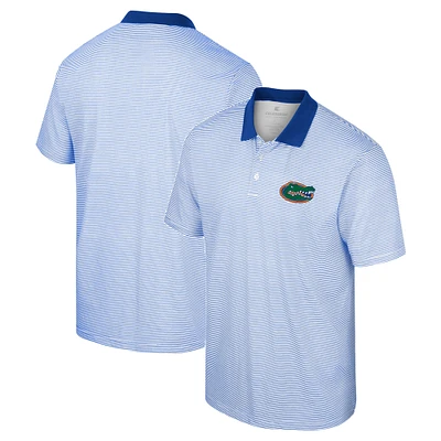 Men's Colosseum White/Royal Florida Gators Print Stripe Polo