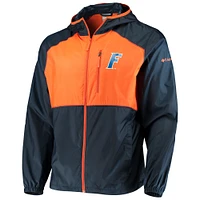 Men's Columbia Navy/Orange Florida Gators Flash Forward Hoodie Full-Zip Lightweight Windbreaker