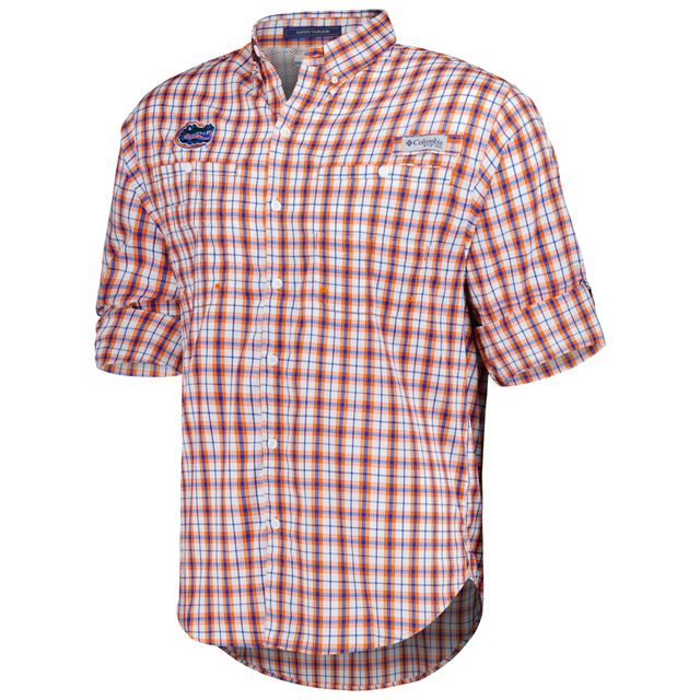 Chemise boutonnée à manches longues Columbia Orange Florida Gators Super Tamiami Omni-Wick pour homme
