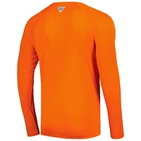 Men's Columbia Orange Florida Gators Terminal Tackle Omni-Shade Raglan Long Sleeve T-Shirt