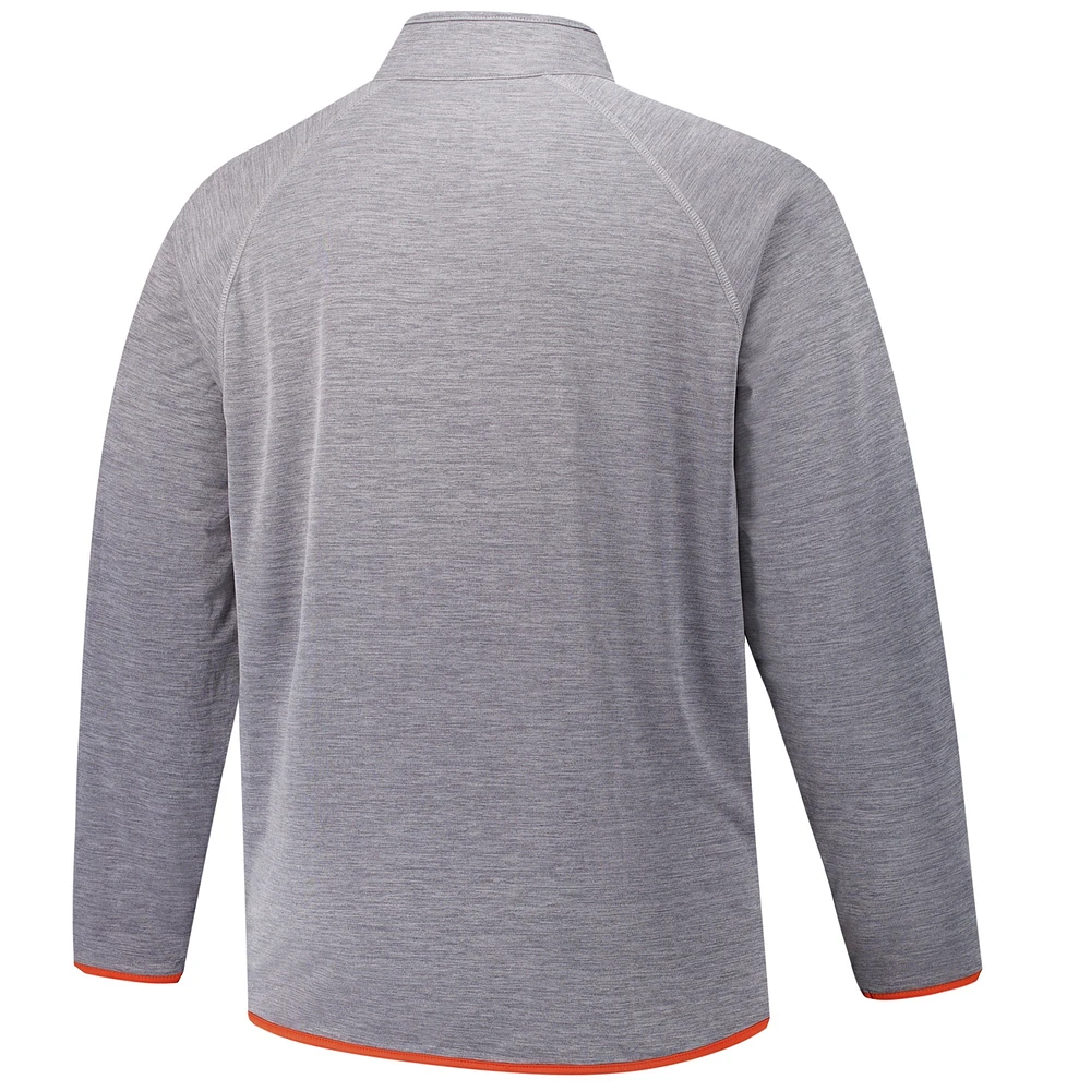 Men's Fanatics Charcoal Florida Gators Raglan Big &Tall Quarter-Zip Top