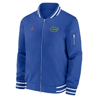 Veste aviateur entièrement zippée Jordan Brand Royal Florida Gators 2024 Sideline pour homme
