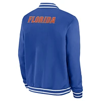 Veste aviateur entièrement zippée Jordan Brand Royal Florida Gators 2024 Sideline pour homme