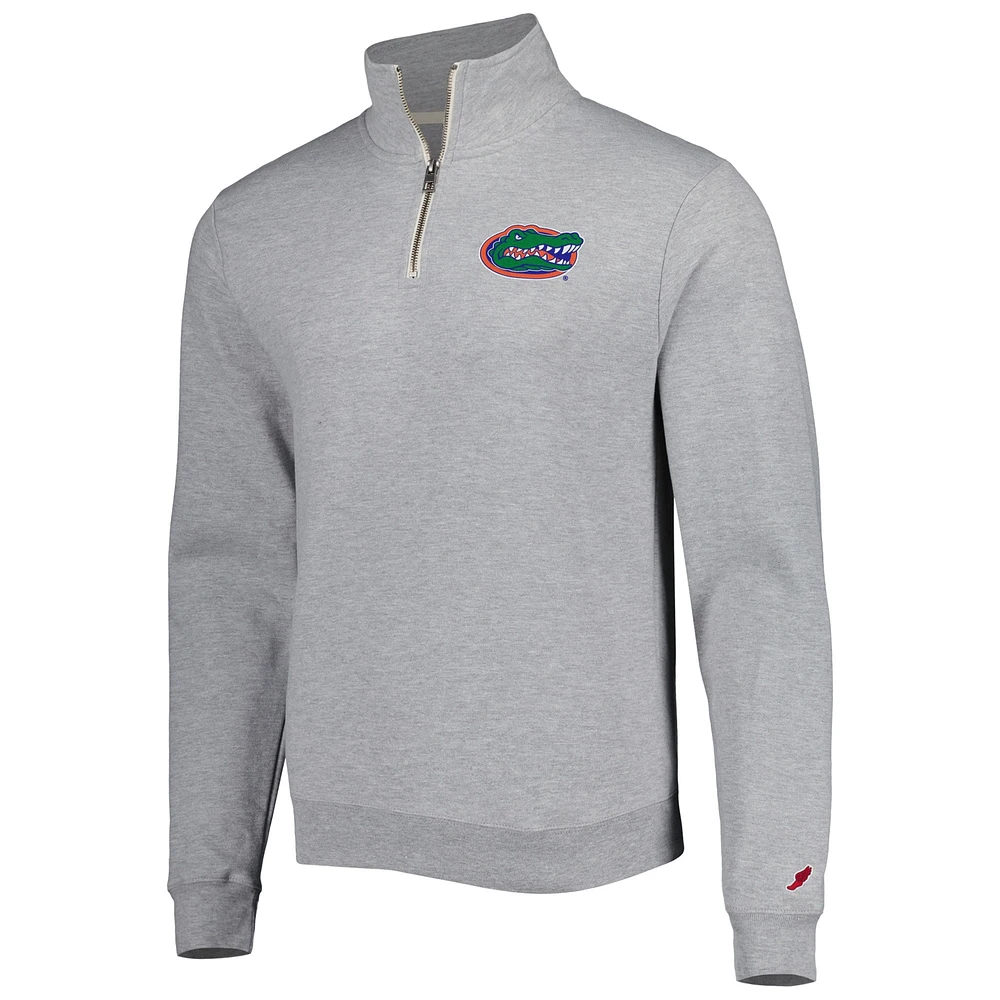 Sweat-shirt gris à quart de zip en molleton léger League Collegiate Wear pour hommes des Florida Gators Stack Essential