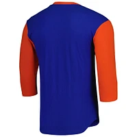 Men's Mitchell & Ness Royal Florida Gators Legendary Henley 3/4-Sleeve T-Shirt