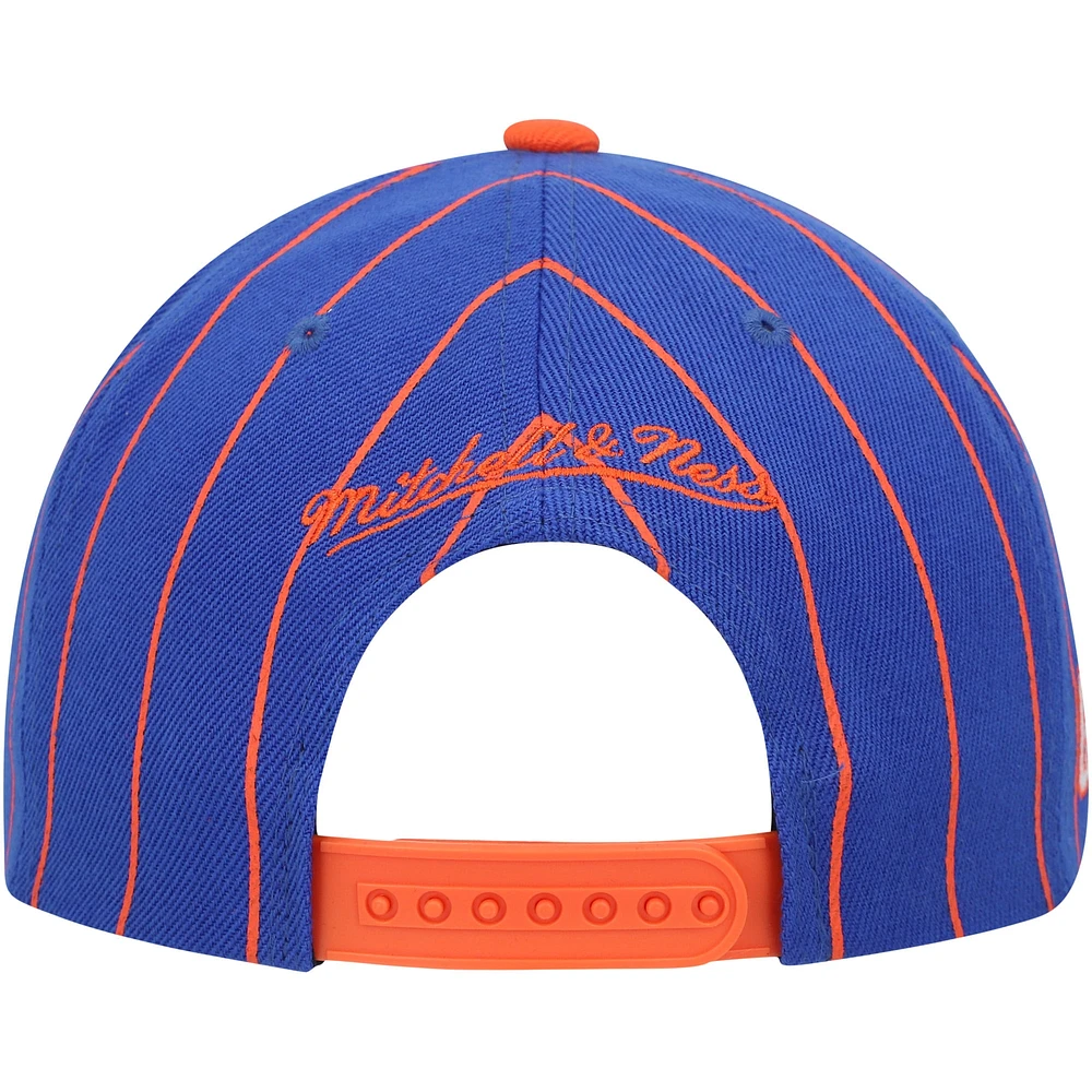 Men's Mitchell & Ness Royal Florida Gators Team Pinstripe Snapback Hat