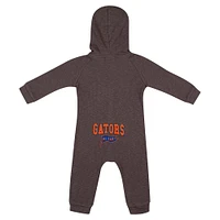 Newborn & Infant Colosseum Charcoal Florida Gators Zando-Zan Waffle Full-Snap Hooded Romper