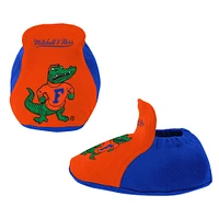 Newborn & Infant Mitchell Ness Royal Florida Gators 3-Pack Bodysuit, Bib and Bootie Set