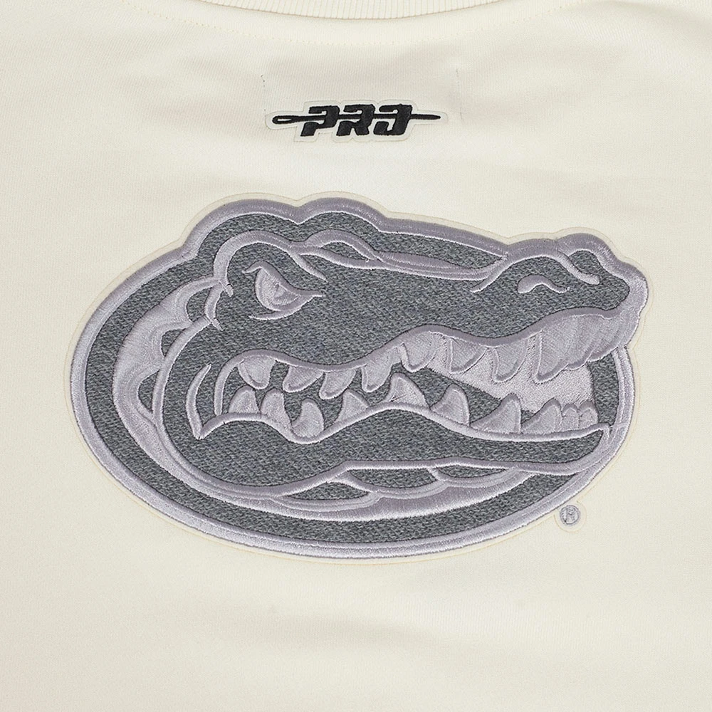 Women's Pro Standard Cream Florida Gators French Terry Boxy Cropped Pullover Crewneck