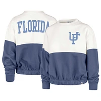 Women's '47 White/Royal Florida Gators Take Two Bonita Pullover Sweatshirt