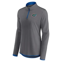 Women's Fanatics  Gray Florida Gators Corner Quarter-Zip Top