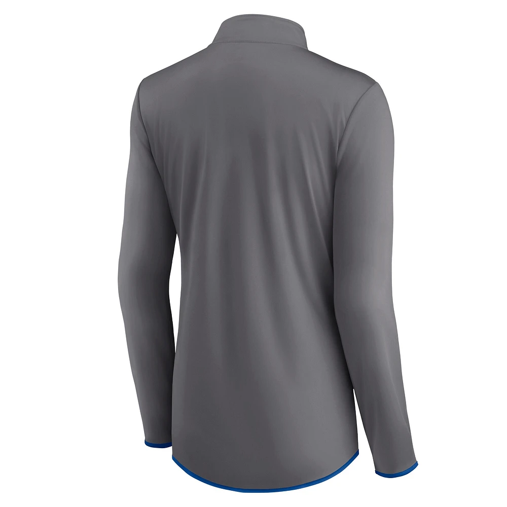 Women's Fanatics  Gray Florida Gators Corner Quarter-Zip Top