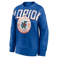 Women's Fanatics Heathered Royal Florida Gators Jump Distribution Pullover Sweatshirt