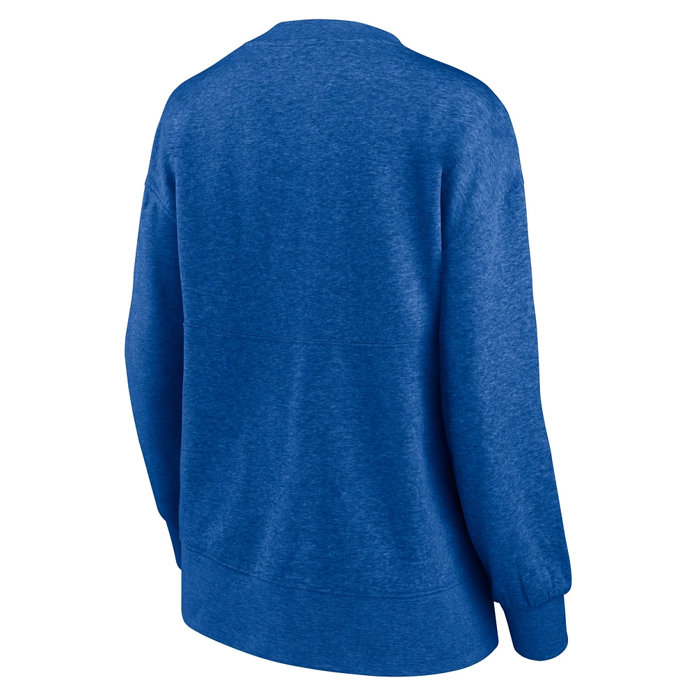Women's Fanatics Heathered Royal Florida Gators Jump Distribution Pullover Sweatshirt