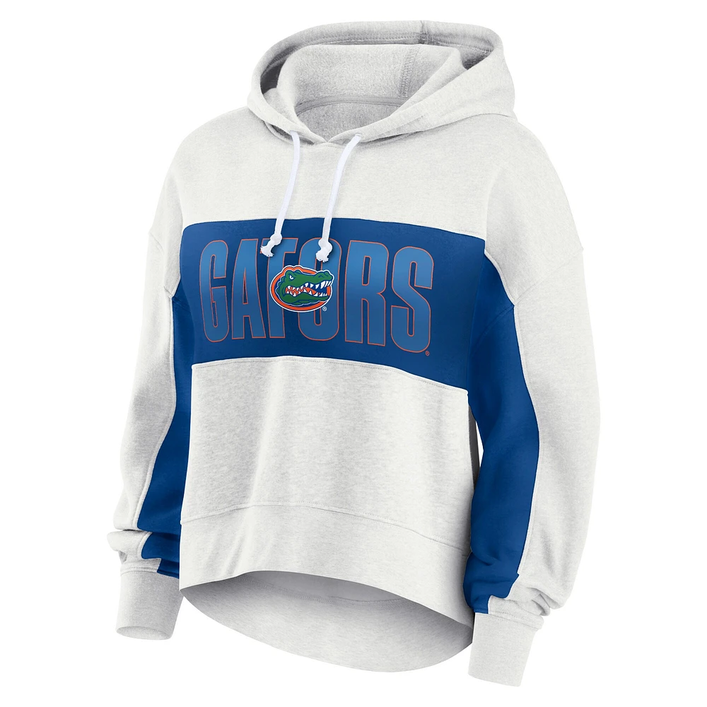 Women's Fanatics Oatmeal Florida Gators Up For It Pullover Hoodie