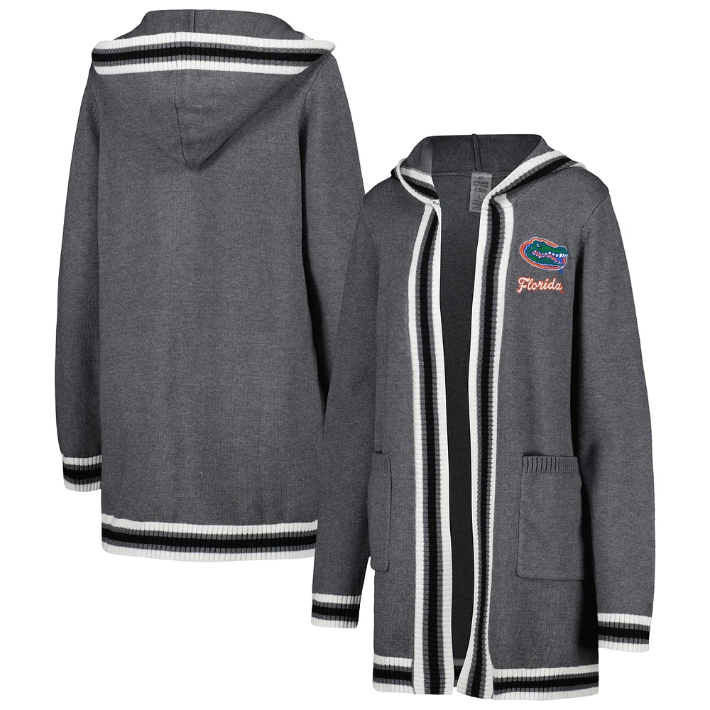 Gameday Couture Charcoal Florida Gators One More Round Tri-Blend Cardigan rayé pour femme
