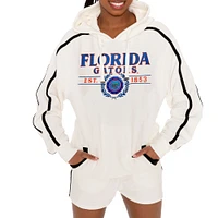 Women's Gameday Couture Cream Florida Gators Down, Set, Go Pullover Hoodie and Shorts Set