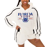 Women's Gameday Couture Cream Florida Gators Down, Set, Go Pullover Hoodie and Shorts Set