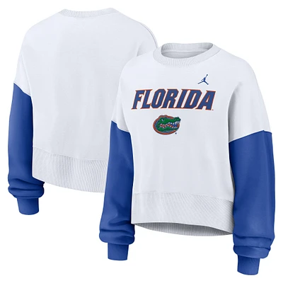 Sweat-shirt oversize à blocs de couleurs blanc Jordan Brand pour femme, avec logo des Florida Gators