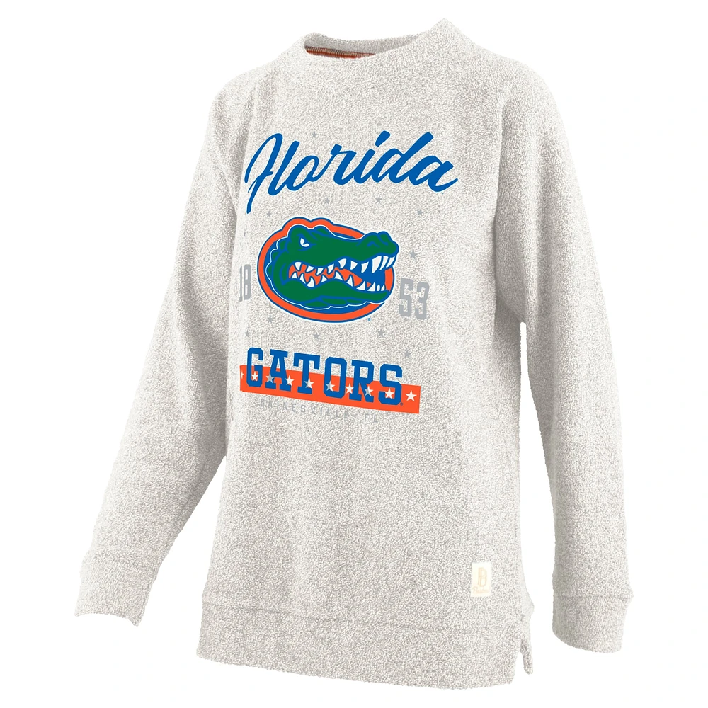 Women's Pressbox Oatmeal Florida Gators Plus Comfy Cairo Terry Pullover Sweatshirt