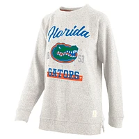 Women's Pressbox Oatmeal Florida Gators Plus Comfy Cairo Terry Pullover Sweatshirt