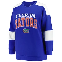 Women's Profile Royal Florida Gators Plus Striped Pullover Sweatshirt