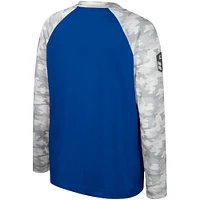 Jeune Colosseum Royal/Camo Florida Gators OHT Appréciation militaire Dark Star Raglan T-shirt à manches longues
