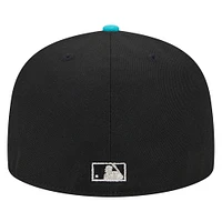 Men's New Era Black Florida Marlins Metallic Camo 59FIFTY Fitted Hat