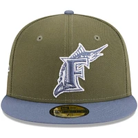 Men's New Era Olive/Blue Florida Marlins 59FIFTY Fitted Hat
