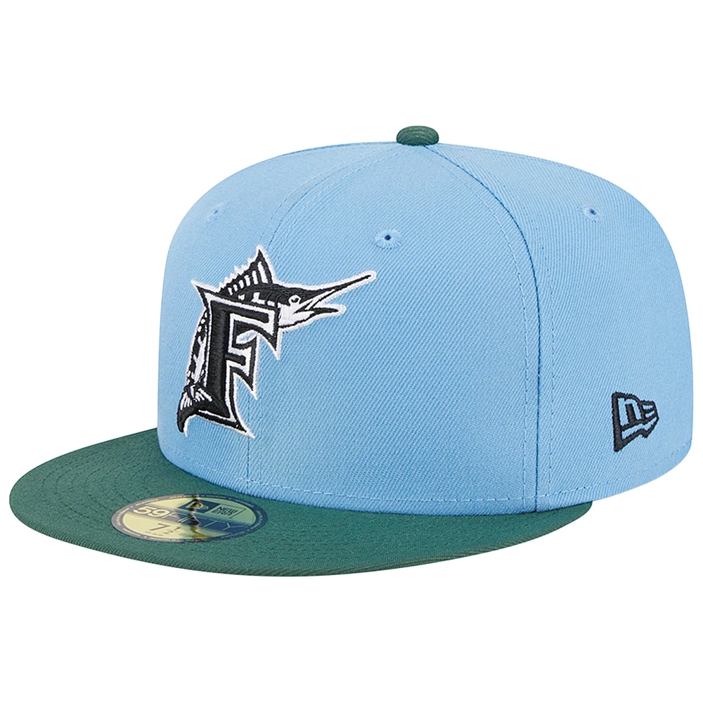 Men's New Era Sky Blue/Cilantro Florida Marlins 2003 World Series Cooperstown Collection 59FIFTY Fitted Hat