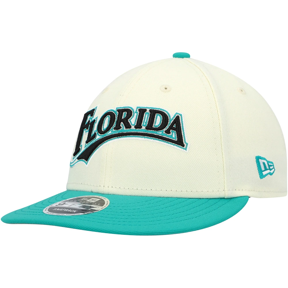 Men's New Era x Felt Cream Florida Marlins Low Profile 9FIFTY Snapback Hat