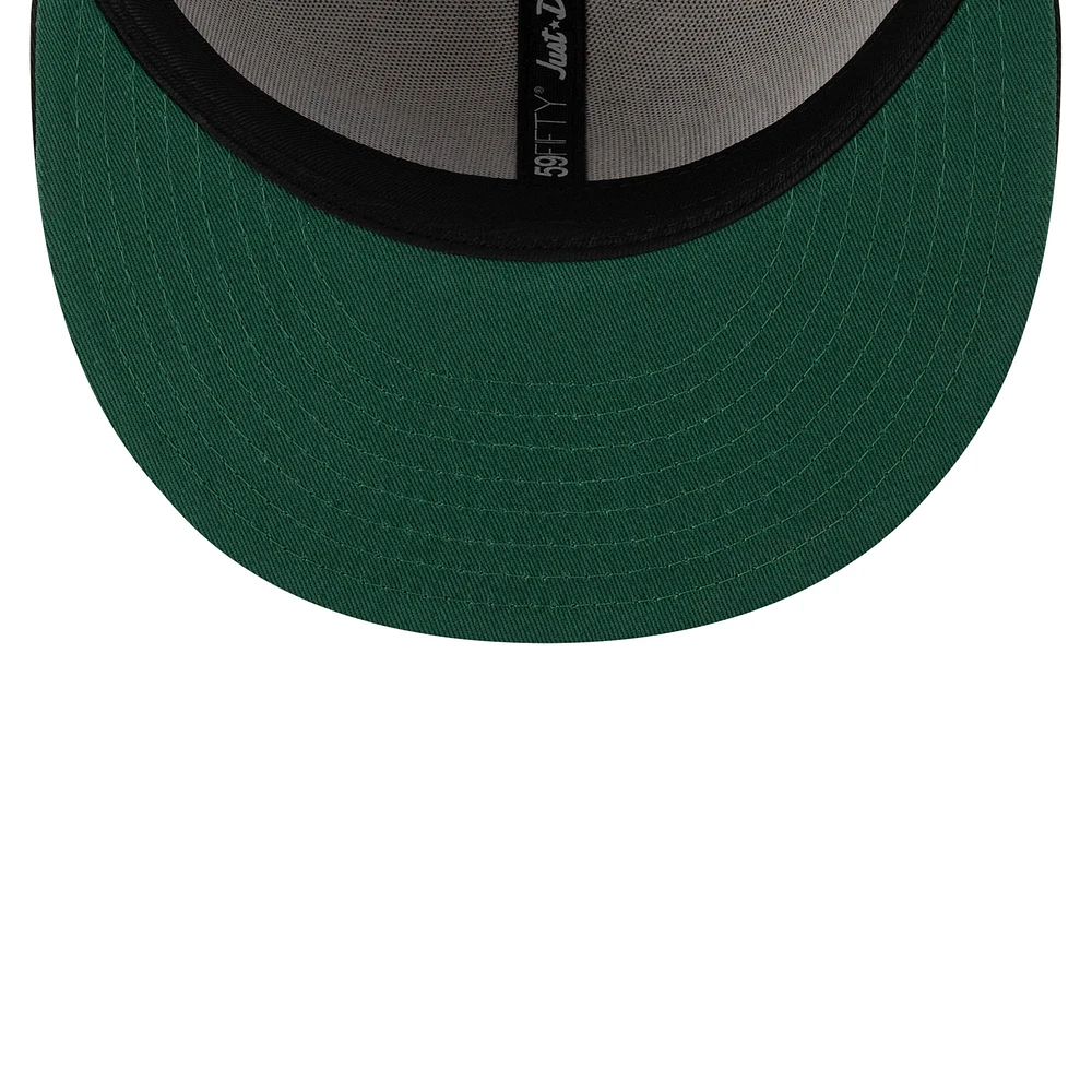 Men's New Era x Just Don Light Beige/ Black Florida Marlins Earth Day 59FIFTY Fitted Hat