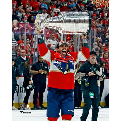 Photographie non signée d'Evan Rodrigues, champion de la Coupe Stanley 2024 des Panthers Floride
