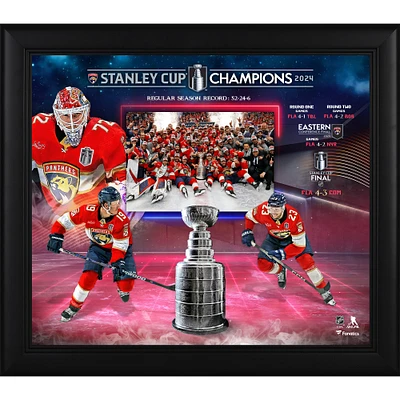 Collage encadré 15" x 17" des Panthers de la Floride, champions de la Coupe Stanley 2024