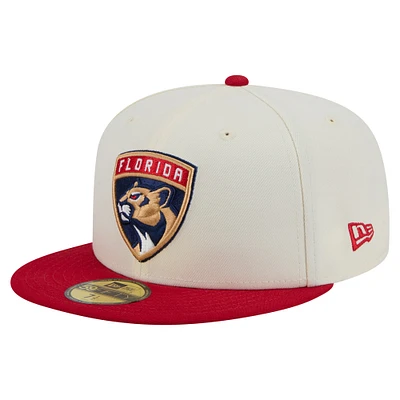 Casquette ajustée bicolore chromée 59FIFTY des Panthers de la Floride New Era pour homme