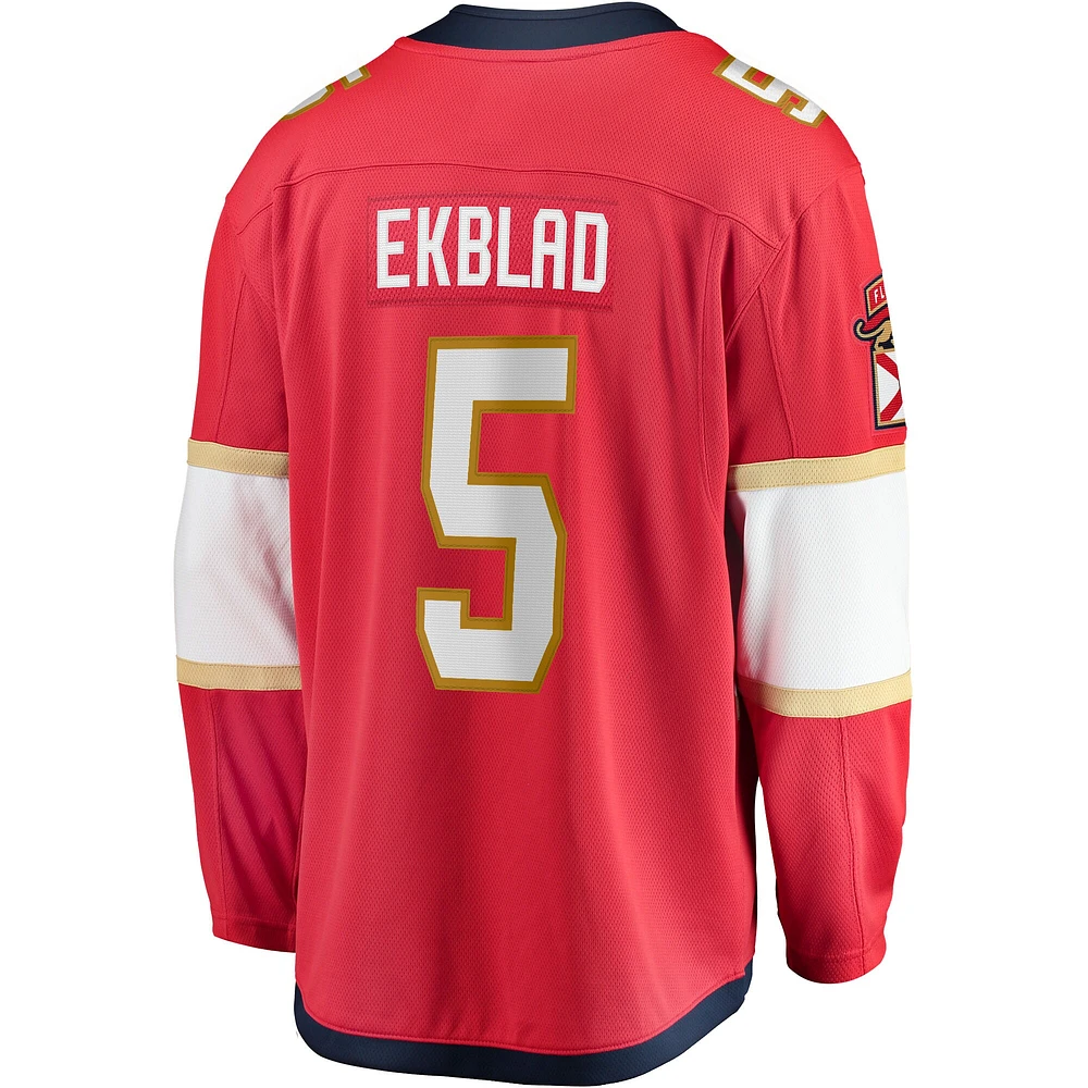 Fanatics pour hommes Aaron Ekblad Rouge Maillot de joueur échappé l'équipe à domicile des Panthers la Floride