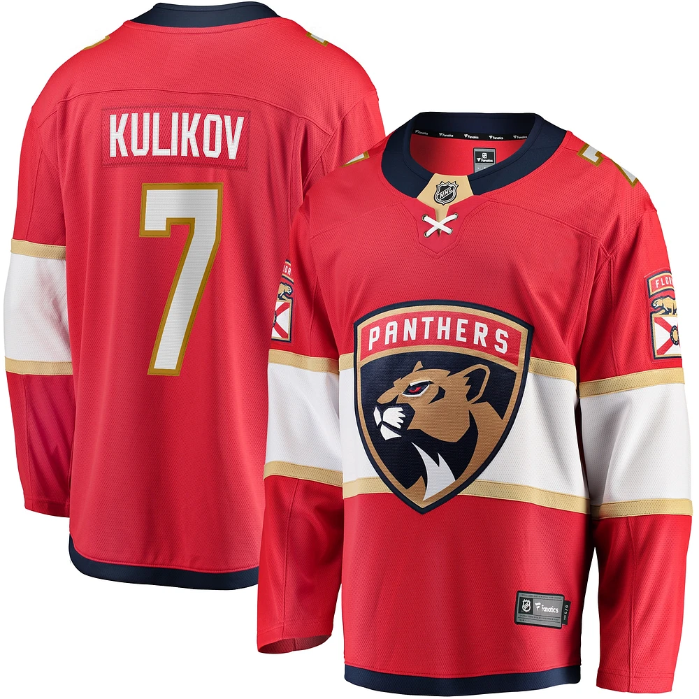 Maillot de joueur rouge Premier Breakaway des Panthers la Floride Fanatics Dmitry Kulikov pour hommes