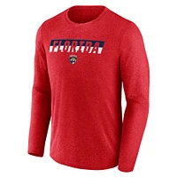 Men's Fanatics Heather Red Florida Panthers Transition Long Sleeve T-Shirt