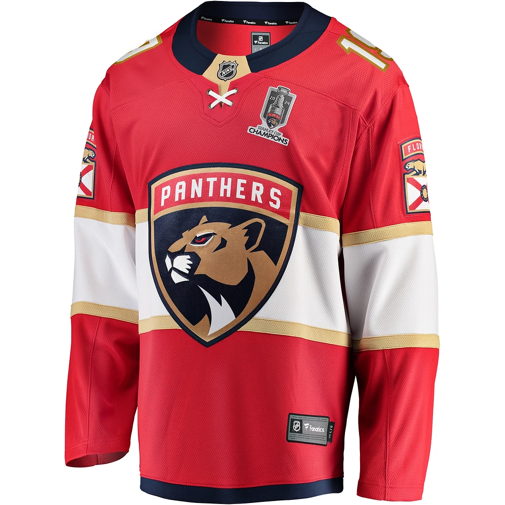 Men's Fanatics Matthew Tkachuk Red Florida Panthers Home 2024 Stanley Cup Champions Breakaway Player Jersey