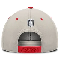 Men's  Fanatics  Red/Gray Florida Panthers 2025 Stanley Cup Playoffs Locker Room Trucker Adjustable Hat
